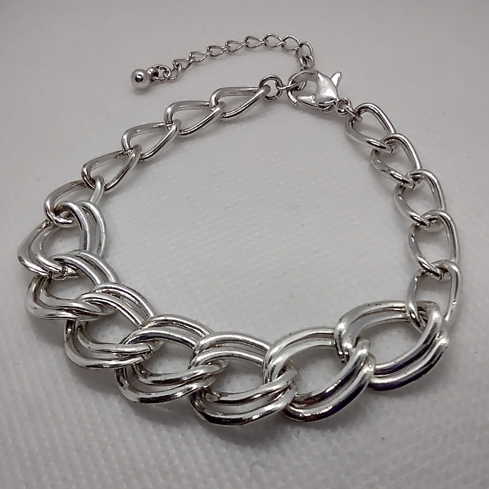 Silver Chunky Link Chain‎ Bracelet